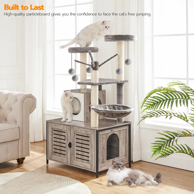 Burslem 52'' Cat Tree with Litter Box Enclosure