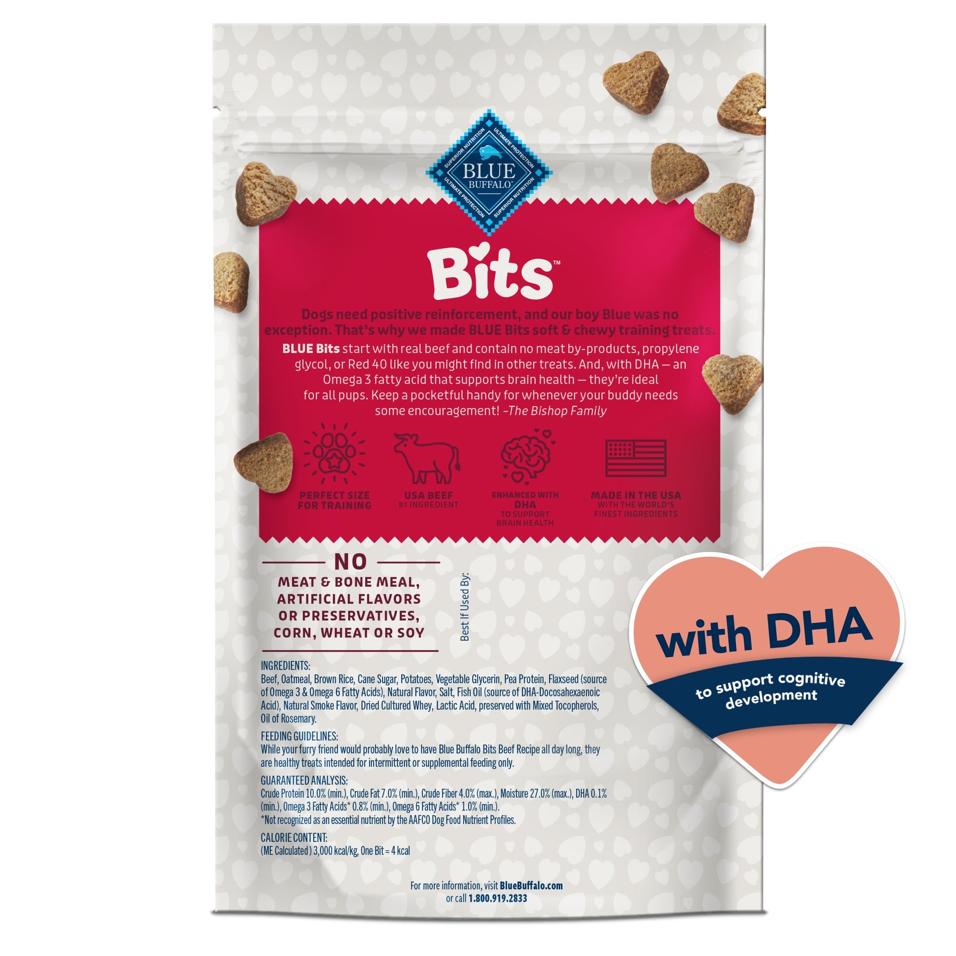 Bits Soft Dog Treats for Training, Enhanced with DHA, 4-Oz. Bag