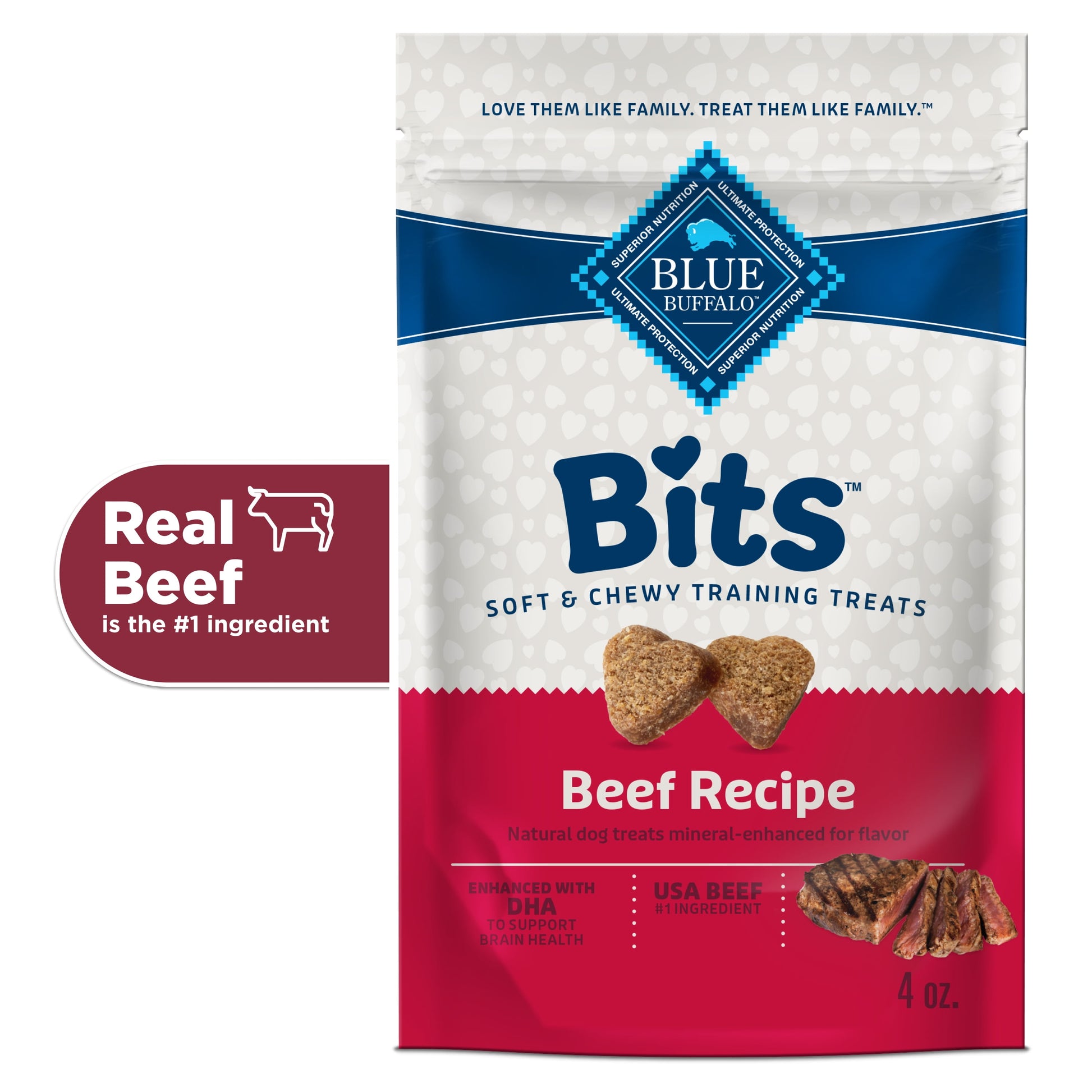 Bits Soft Dog Treats for Training, Enhanced with DHA, 4-Oz. Bag