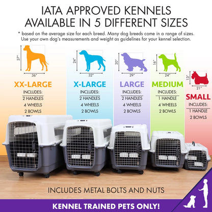 Plastic Dog IATA Airline Approved Kennel Carrier, Large